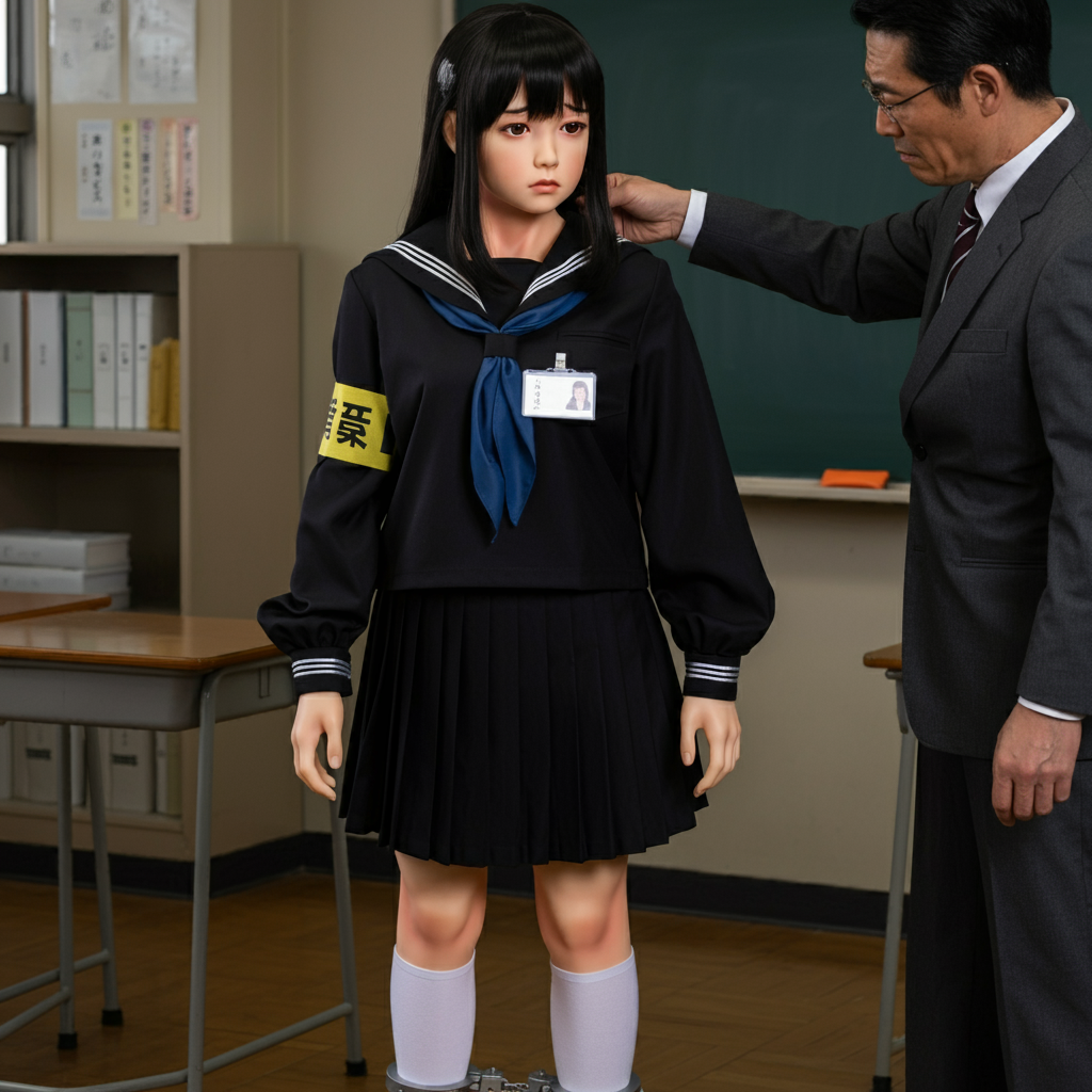 セーラー服　アンドロイド　サイボーグ　女子小学生　童女　女児 ImageFX 拘束　手錠　足枷 腕章