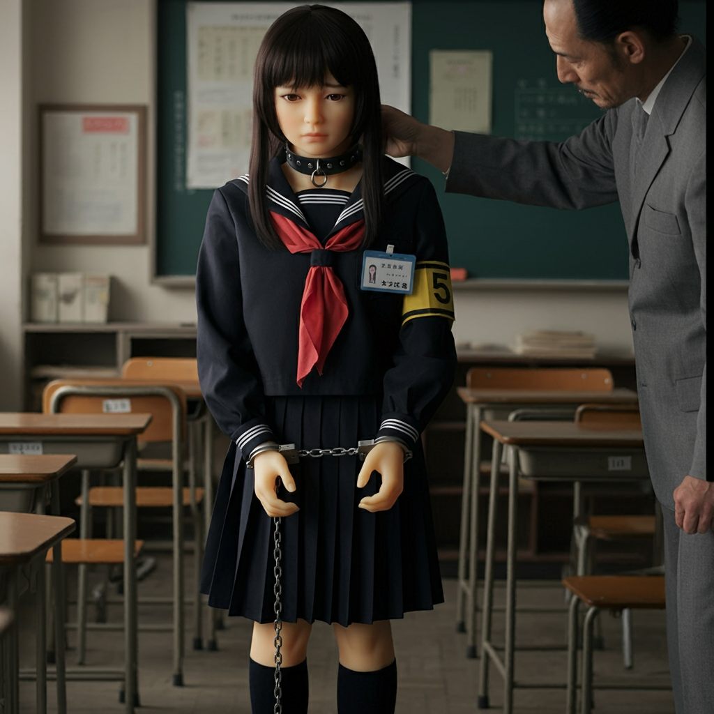 セーラー服　アンドロイド　サイボーグ　女子小学生　童女　女児 ImageFX 拘束　手錠　足枷 腕章