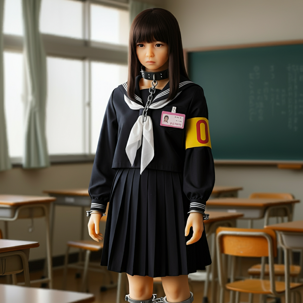 セーラー服　アンドロイド　サイボーグ　女子小学生　童女　女児 ImageFX 拘束　手錠　足枷 腕章