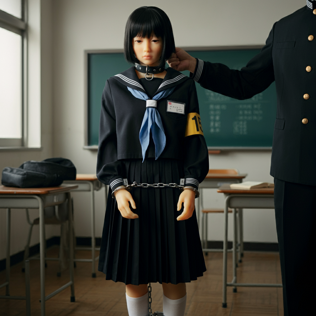 セーラー服　アンドロイド　サイボーグ　女子小学生　童女　女児 ImageFX 拘束　手錠　足枷 腕章