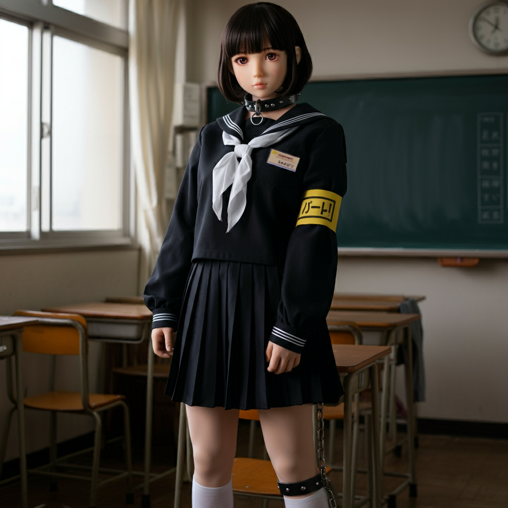 セーラー服　アンドロイド　サイボーグ　女子小学生　童女　女児 ImageFX 拘束　手錠　足枷 腕章