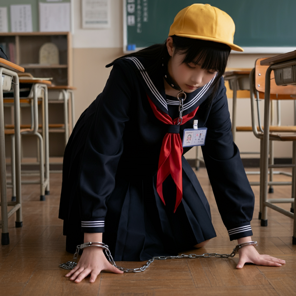 芋セラ女子小学生　児童　童女　芋セーラー服 ImageFX 黄色帽子