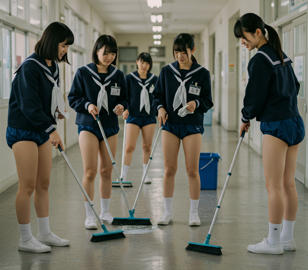 ブルセラ ブルマー セーラー服 女子中学生 掃除 白ソックス 芋セーラー服 芋セラ JC