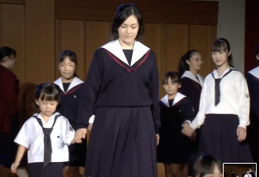静岡英和女学院　セーラー服　女子高生　白襟カバー 小学生　幼稚園児　女児　童女　幼女